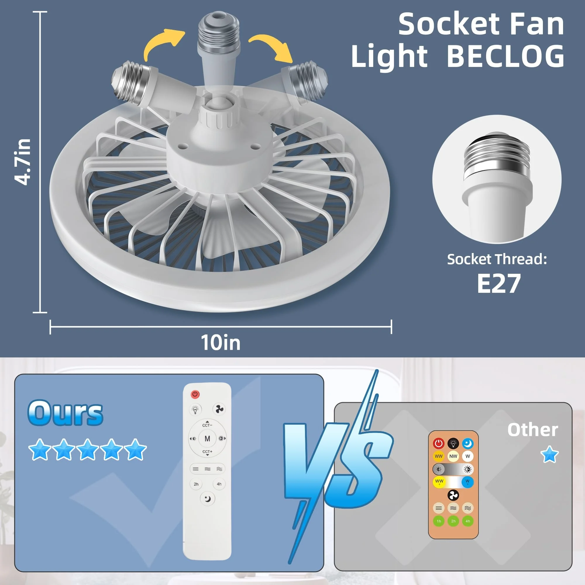IRALAN Modern ceiling fan with light LED Fan Light E27 Screw Fan Light Remote Control Light Fan Ceiling Room decoration