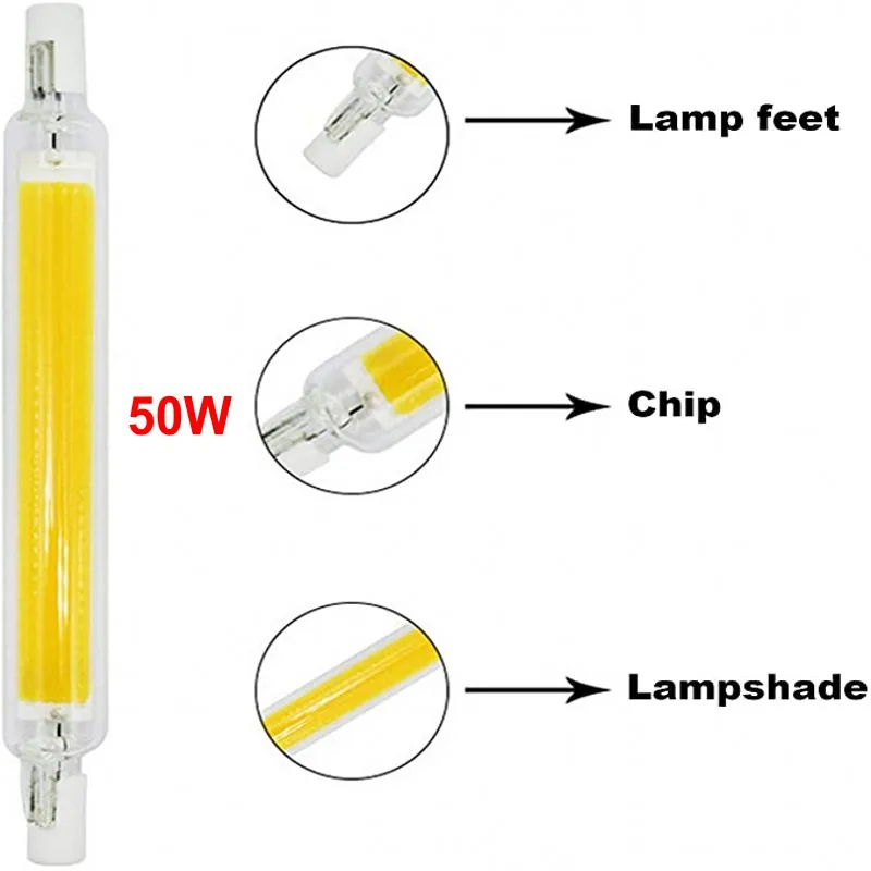 40W 30W 20W 15W R7S LED Glass Tube COB Bulb 78MM 118MM Corn Lamp J78 J118 Replace Halogen Lighting 60W 100W AC 220V Lampadas R7s