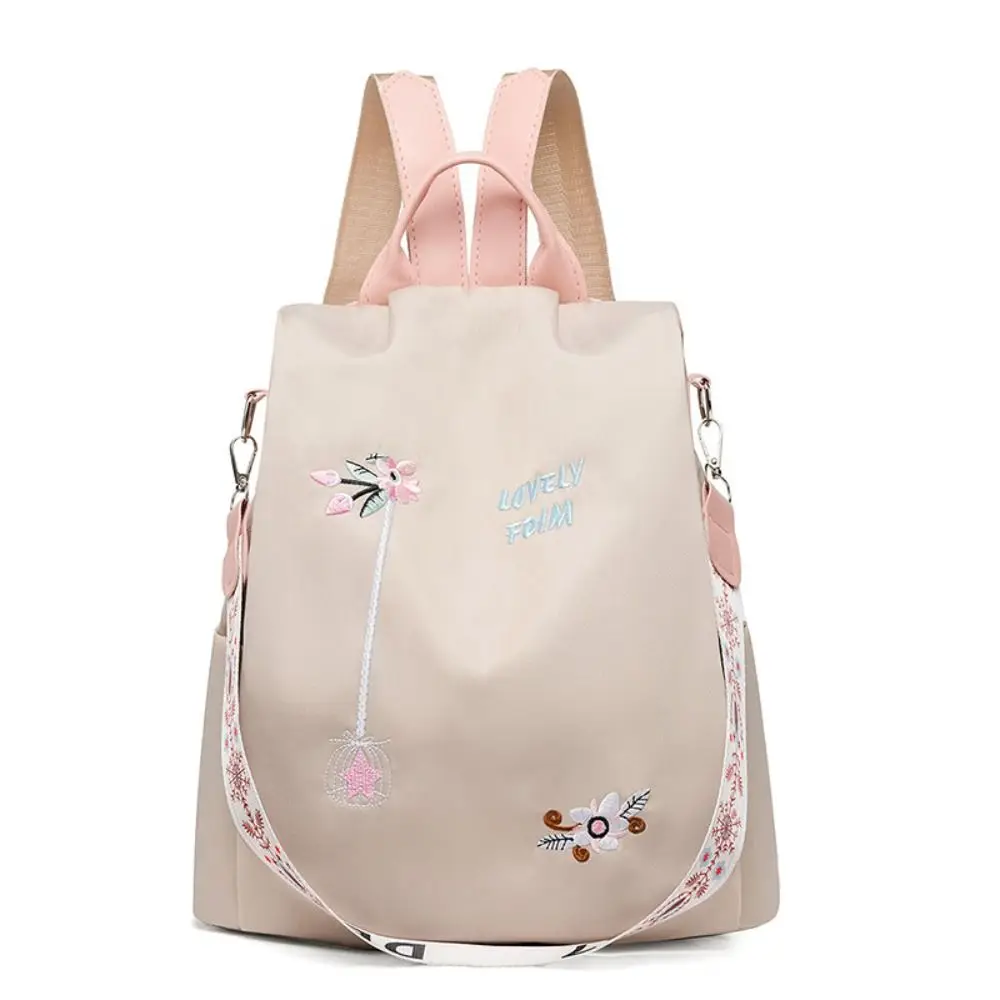 Waterproof Oxford women's backpack anti-theft school bag embroidered designer large capacity handbag for travel