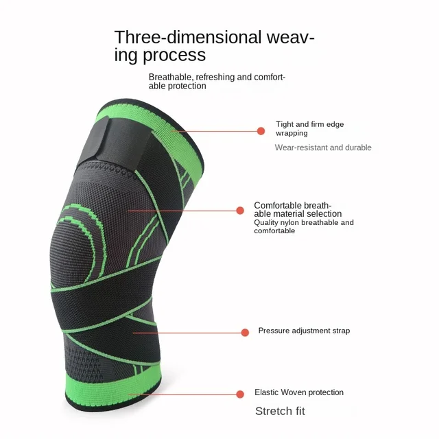 2PCS Knee Pads Sports Pressurized Elastic Kneepad Support Fitness Basketball Volleyball Brace Medical Arthritis Joints Protector 3
