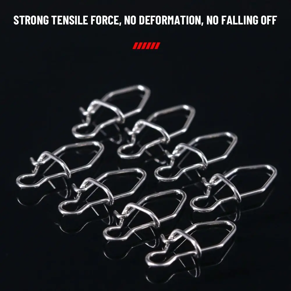 100PCS Gourd Portable Fast lock Durable Stainless Steel Barrel Swivel Fishing Hanging Snap Connector Oval Split Rings