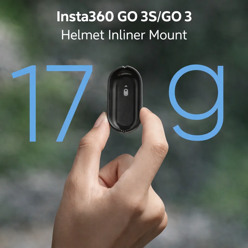Support casque Insta360 GO 3S/GO 3 - Moto POV mains libres, réduction bruit vent