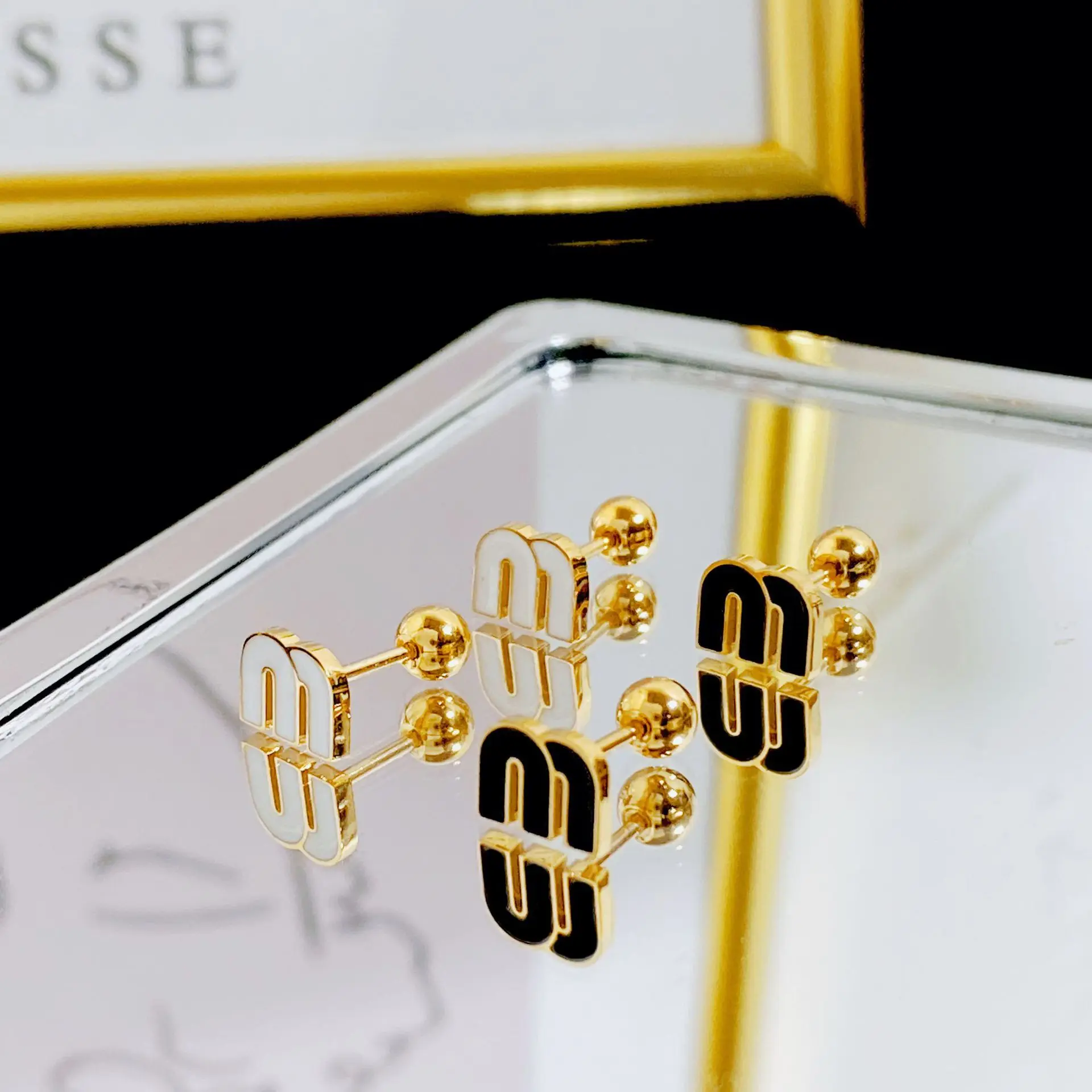 Korean Fashionable M Letter Stainless Steel Earring Minimalist Design Girl Birthday Festival Surprise Gift Romantic Jewelry