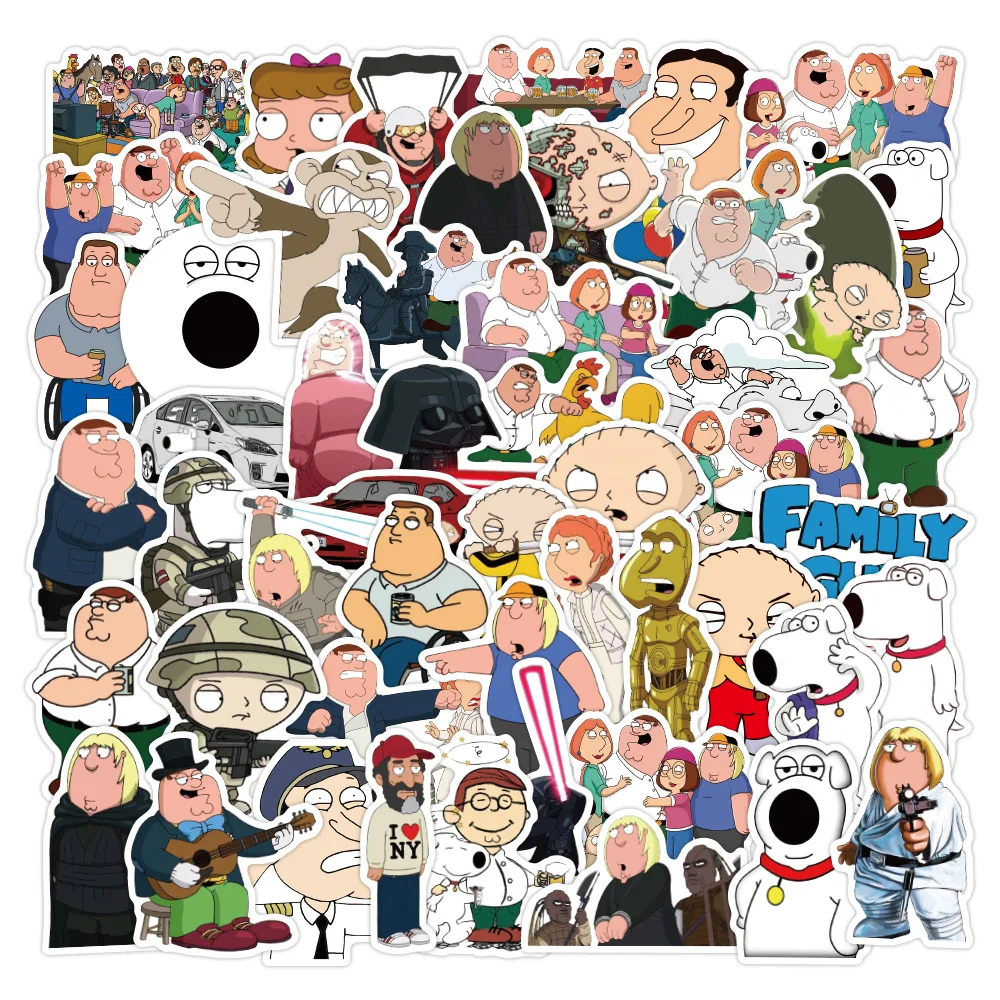 10/50/100Pcs Funny Family TV Series Comedy Cartoon Peter Griffin Stickers Graffiti Stickers for DIY Luggage Laptop Skateboard ginos italian family adventure all of the recipes from the new itv series