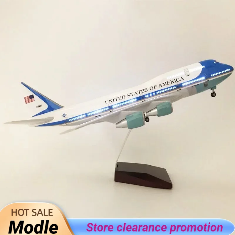 

New 17.2in Airplane Model Toys Diecast Resin Boeing 747 Airplane Air Force One Aircraft Airlines Airways Air Bus with Lights