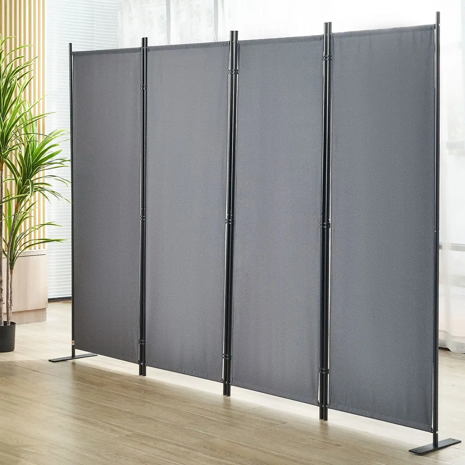 

Room Divider 4-Panel Folding Privacy Screen Room Partition Temporary Wall Divider Freestanding Room Separator Fabric