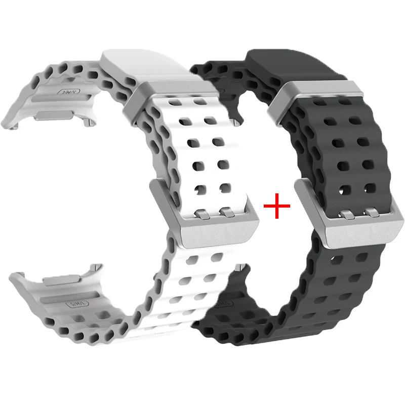 Dual Pack Sports Silicone Marine Band Strap - Premium Accessories