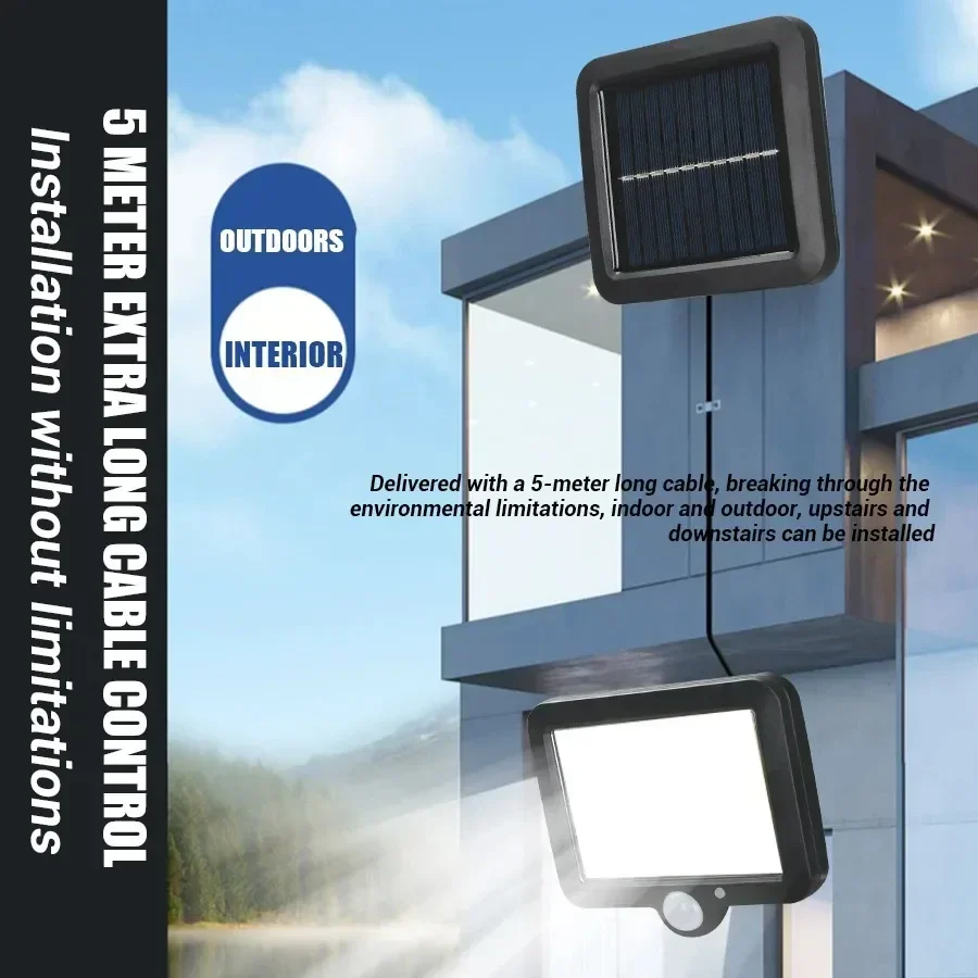 100/120/160COB Solar Split Wall Lamp 3 Mode Waterproof Motion Sensor Garden Street Lights Solar Lamp Garden Security Wall Light 5