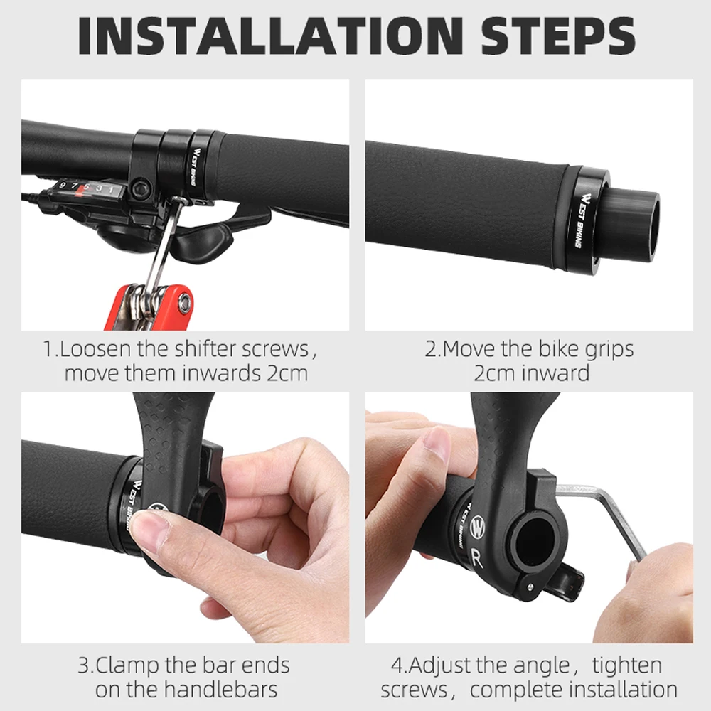 Comfortable Fluorescence Bicycle Bar Ends Ergonomic Design Bike Handlebar Nylon Bicycle Handle Bar Grips Cycling Accessory