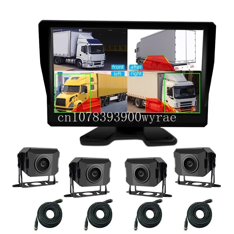 

10.1inch key Monitor 720p Ahd ai Truck Bus Car Security With Four Channels Video bsd bsm blind spot monitoring 360 surround view