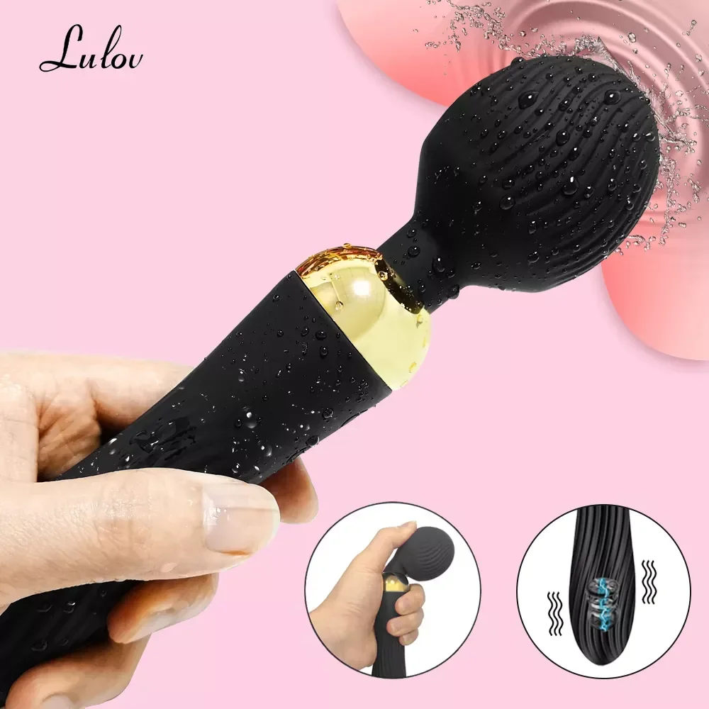 Sexspielzeug Vibrator für Frauen Weiblicher leistungsstarker Dildo 18 Geschwindigkeit 2 Motoren AV Zauberstab Klitoris Vaginas Stimulator Erwachsene Warendildo 1
