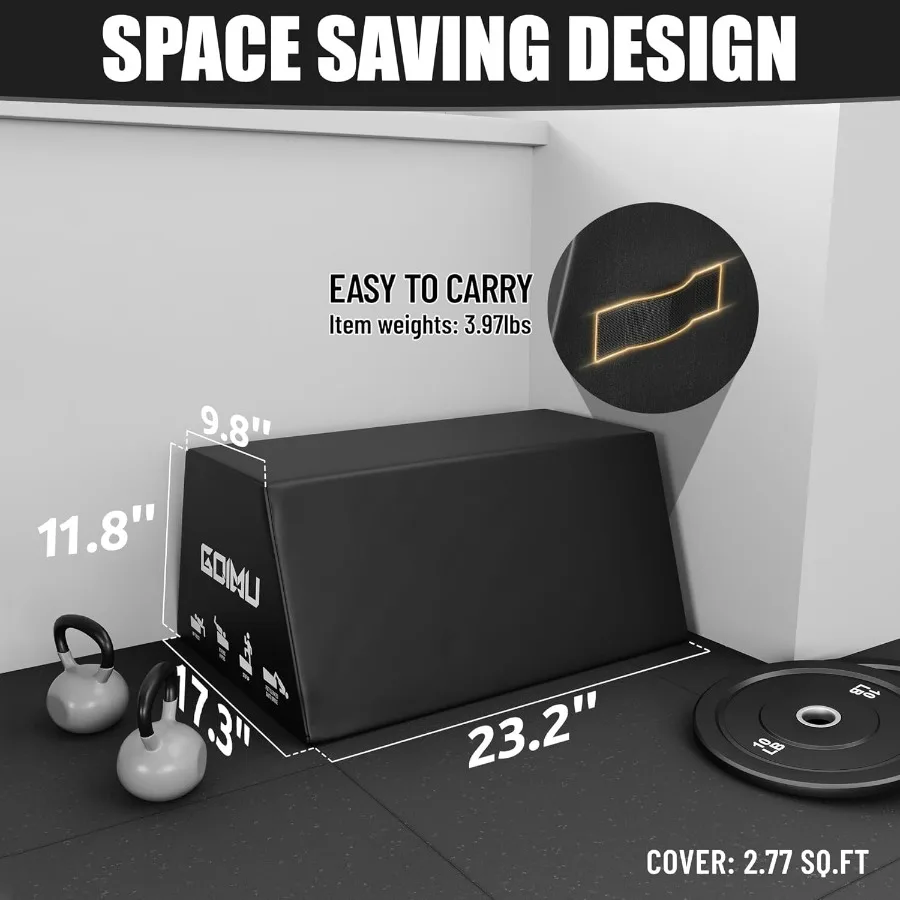 HT01-B Hip Thrust Bench, Hip Thrust Machine for Core&Ab Strength Training, Hip Thrust Booty Workout Box with Non-Slip, Glute Bri