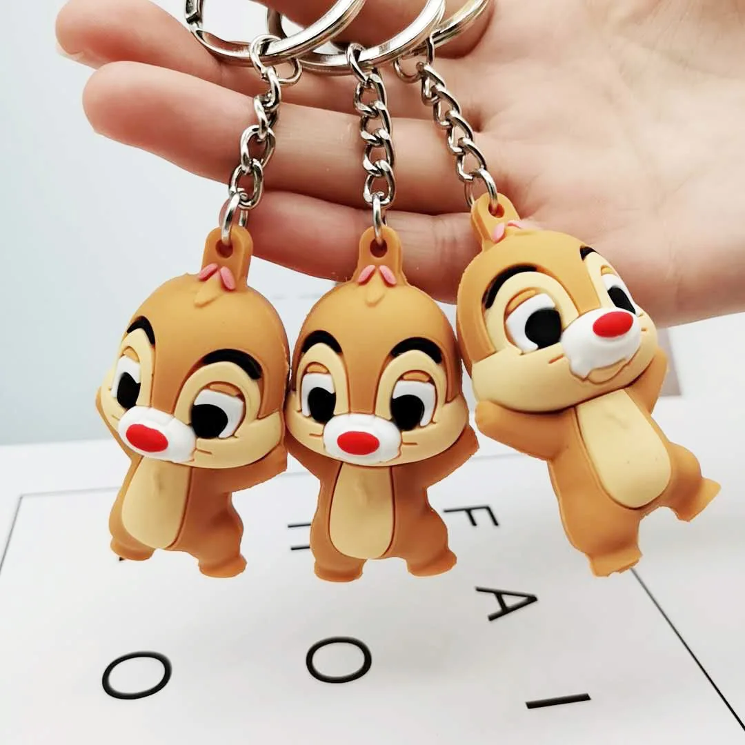 Hot squirrel keychain bag pendant 3D soft cute soft plastic squirrel doll creative pendant a generation.