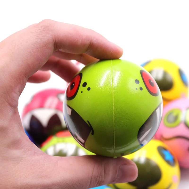 Kids Expression Soft Balls Toy Funny Sponge Stress Ball Squeeze Smiley Face Grimace PU Foam For Kids For Adults Sports Toy Ball 3
