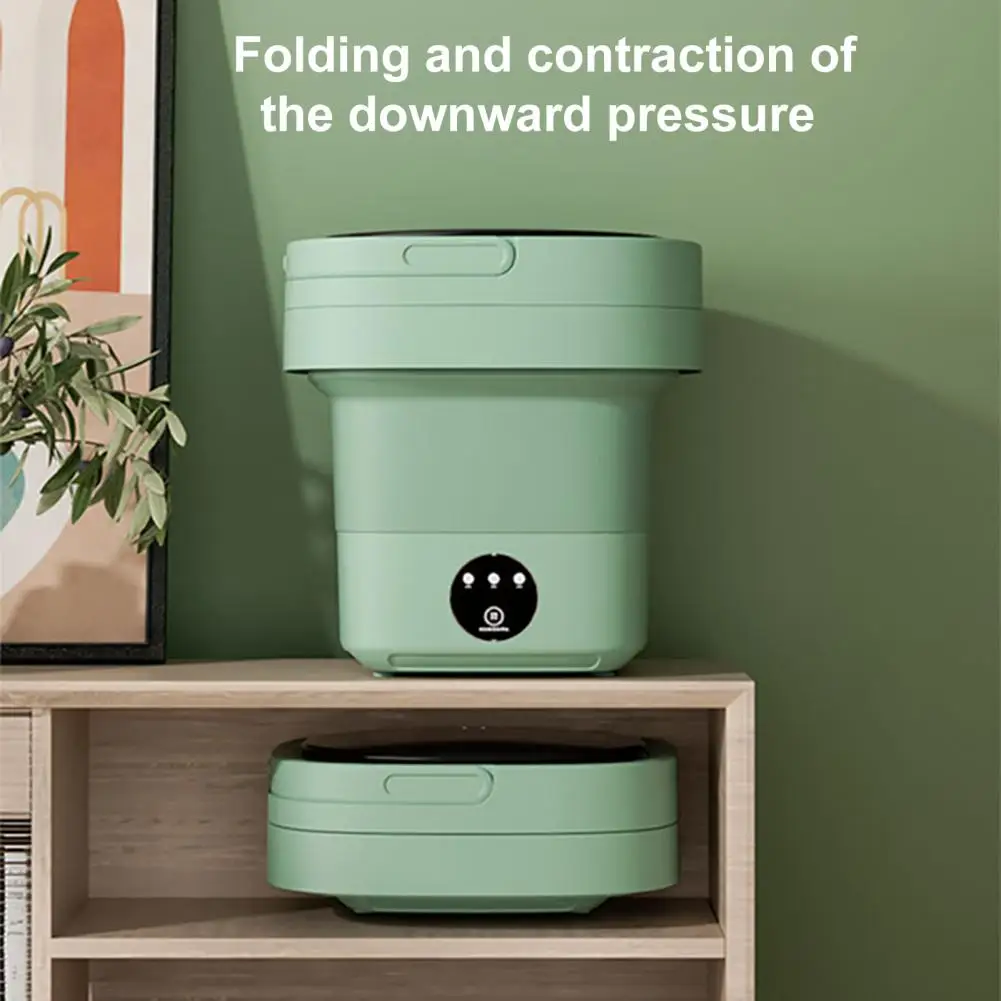 6.5L Portable Mini Washing Machine Foldable Detachable Drain Basket Low Noise Underwear Baby Clothes Socks Washer Home Supplies