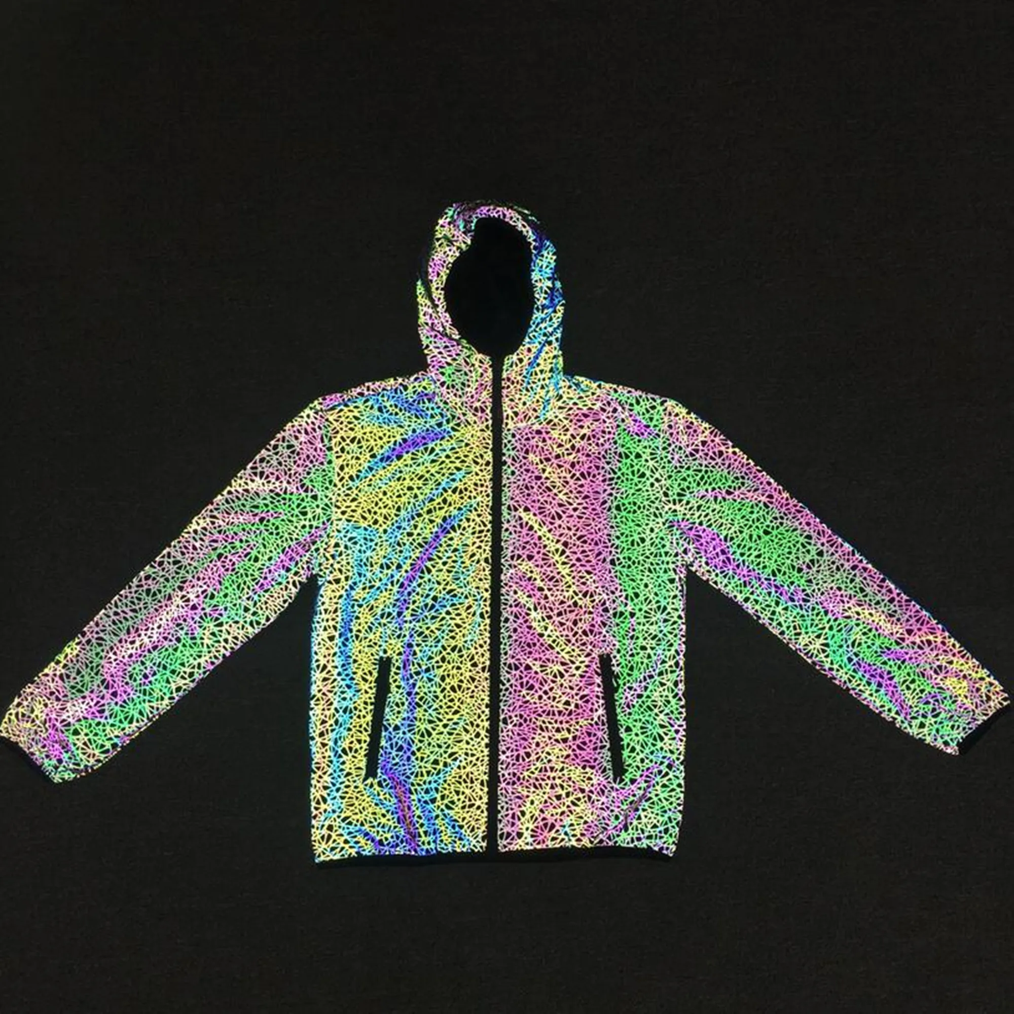 Holographic Reflective Hooded Windbreaker Jacket 16