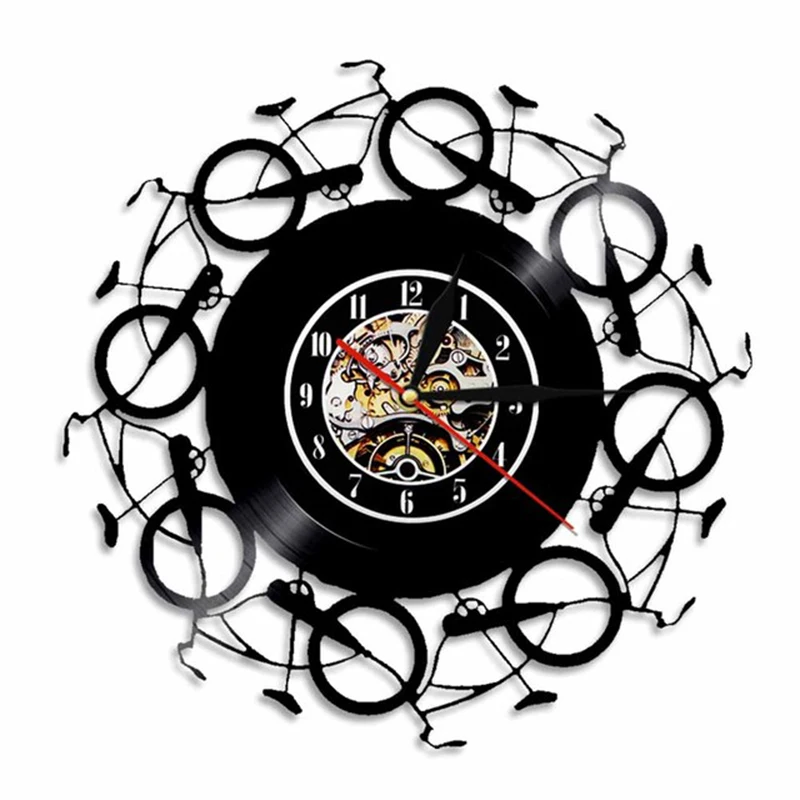

Retro Bicycles Wall Clock Vintage Vinyl Record LP Clock Bikers Bike Wall Art Cycling Home Decor Cyclist Bikes Lovers Retro Gift