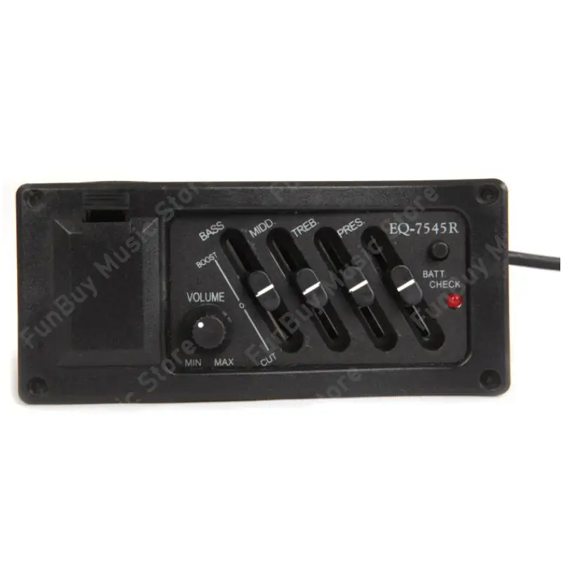 EQ-7545R 어쿠스틱 기타 EQ 피에조 픽업 프리 앰프 4 밴드 어쿠스틱 기타 기타 피에조 픽업