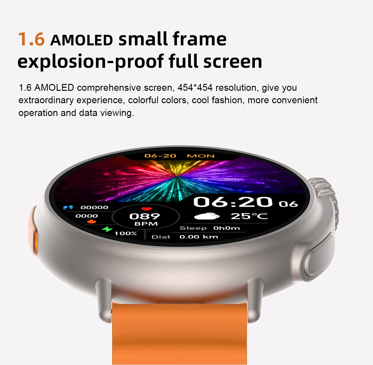 Title 3, Smartwatch con schermo AMOLED da 1.6 pollici a ...