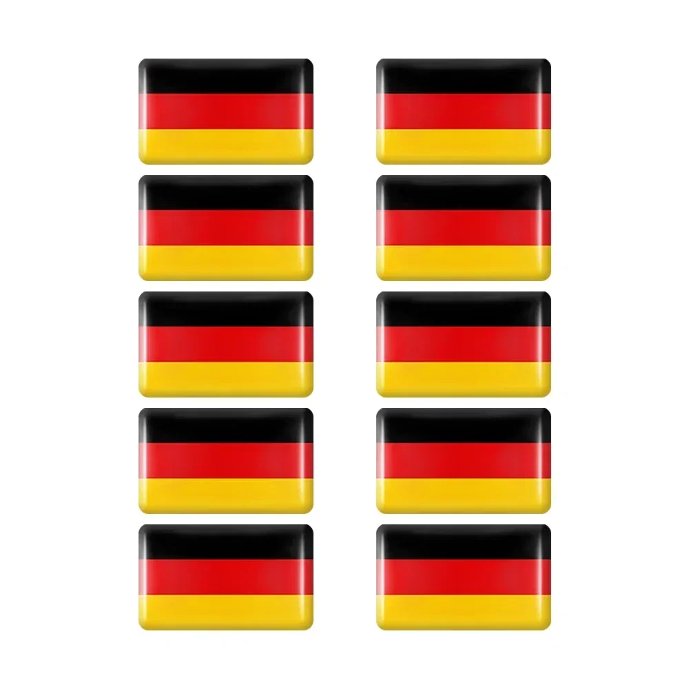 10pcs Epoxy Flag Car Stickers Set