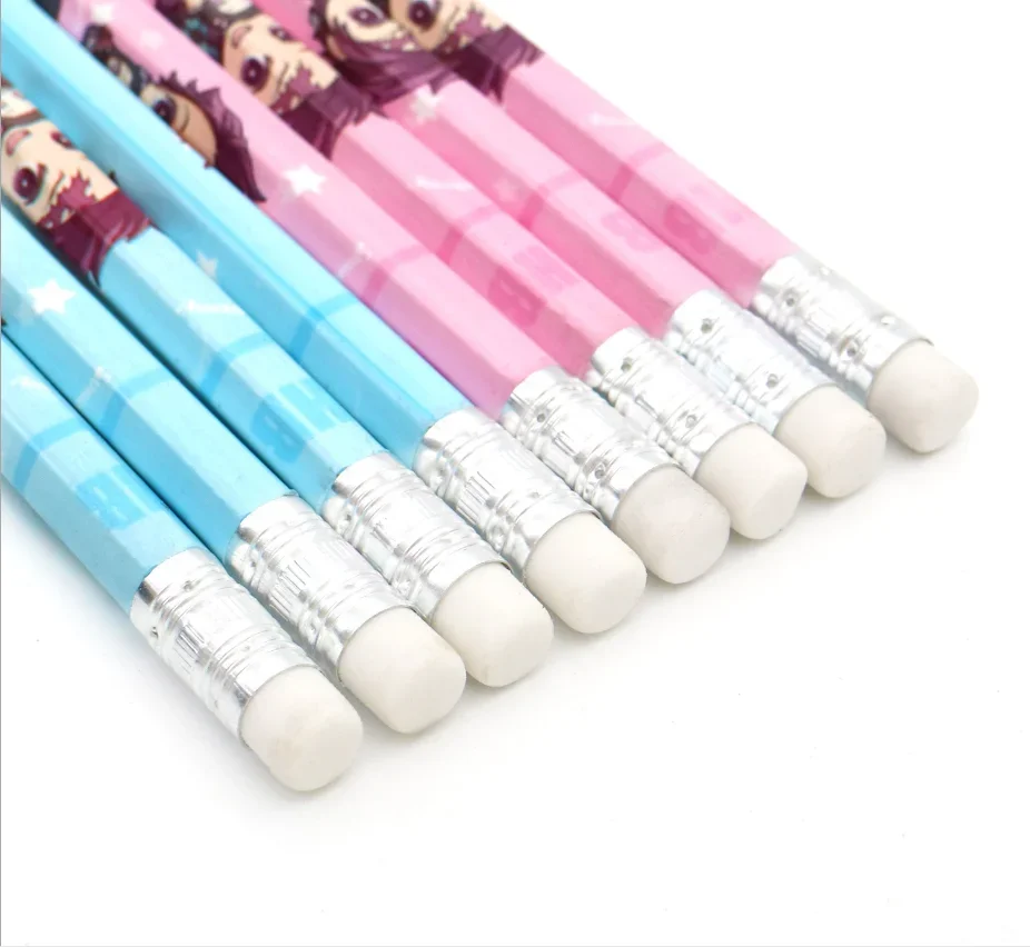 12 Pcs Anime Painting Drawing Pencil Wood HB  Pencils Stationery kids gift 5