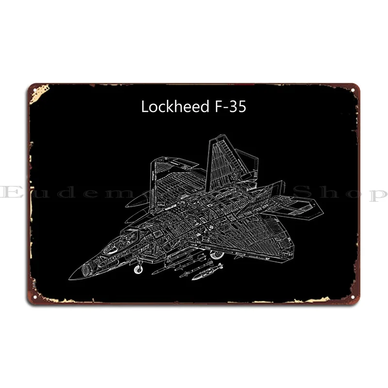 

Lockheed F35 Metal Plaque Pub Mural Classic Custom Customize Plaques Tin Sign Poster