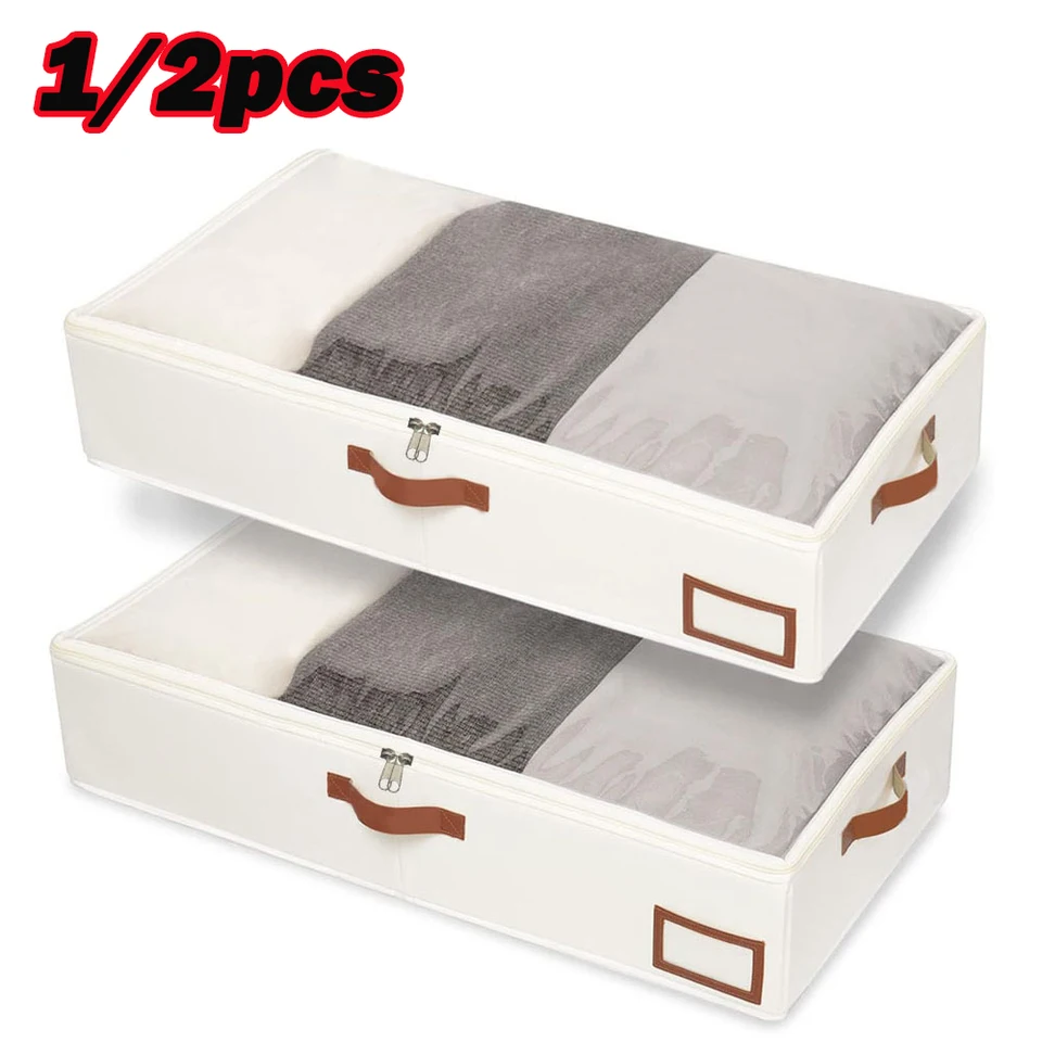 1 borsa porta abiti pieghevole di grande capacità, contenitore sotto il letto per trapunte con coperchio, organizer per armadio_voghion.com