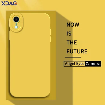 Angel Eyes Liquid Silicone Phone Case for iPhone X XR XS Max Full Protective Soft Waterproof Mobile Cover iPhoneXR XSMax Housing