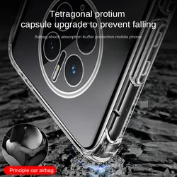 Shockproof Clear Silicone Case - Durable Transparent Back Cover for Huawei Mate 40 (Transparent)