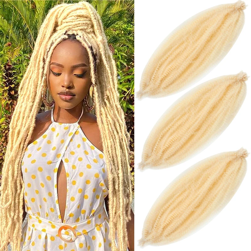 Synthetic Springy Twist Kinky Marley Braiding Crochet Hair 18inch Afro Twist Locs Hair Bulk Extensions Hair For Black Woman