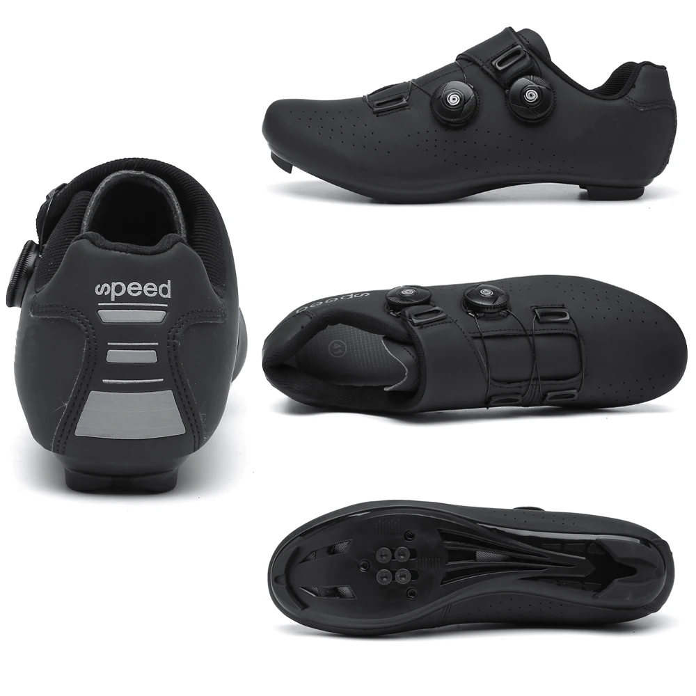 Self-Locking road bike shoes flat spd cleat Men's cycling sneakers mtb Casua Breathable womens bicycle shoes Outdoor Sports