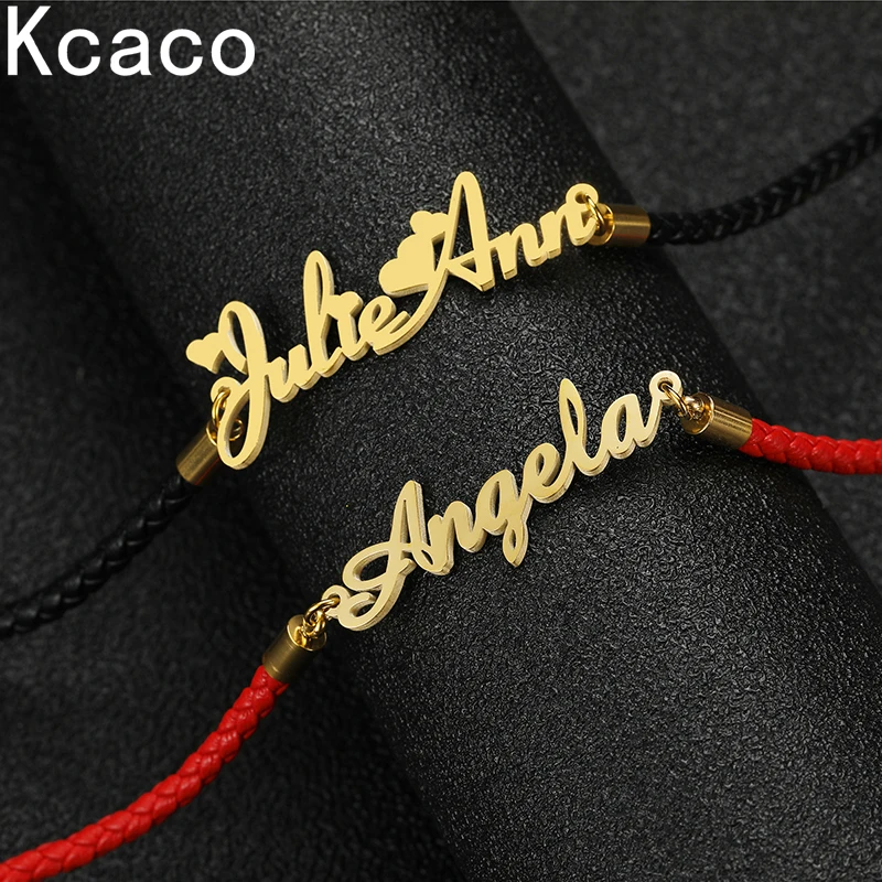 Rope Chain Custom Name Bracelet for Baby Stainless Steel Letter Pendant Bangle for Men Women Fashion Chain Father's Day Gifts tie rope journal genuine leather cover retrol travel notebook planner blank paper 300 pages diy book handmade father s daygift