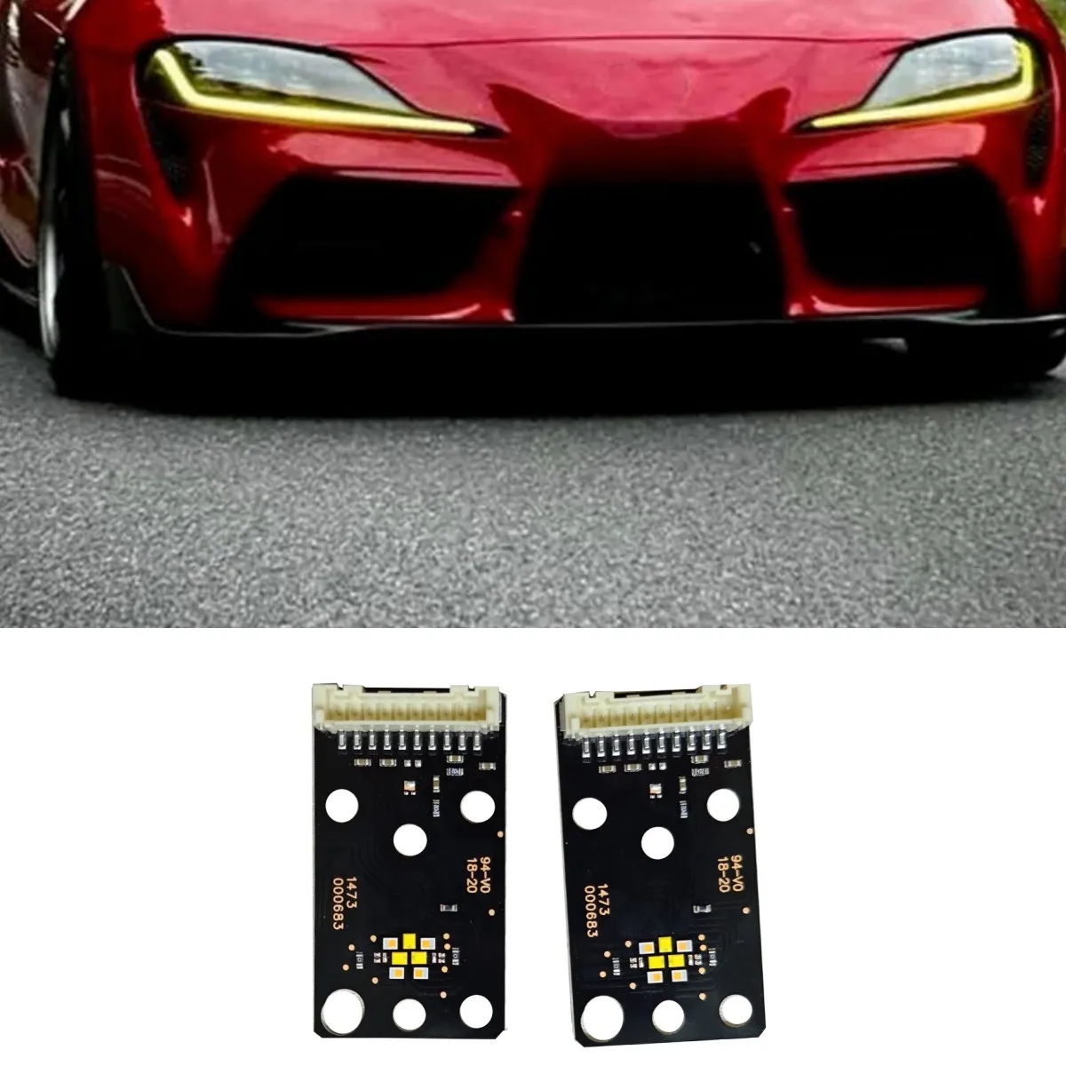 NEW Headlight LED Module Daytime Running Lights Yellow Color LED boards For Toyota GR Supra A90 A91 2020 2021 2022 detail image 1