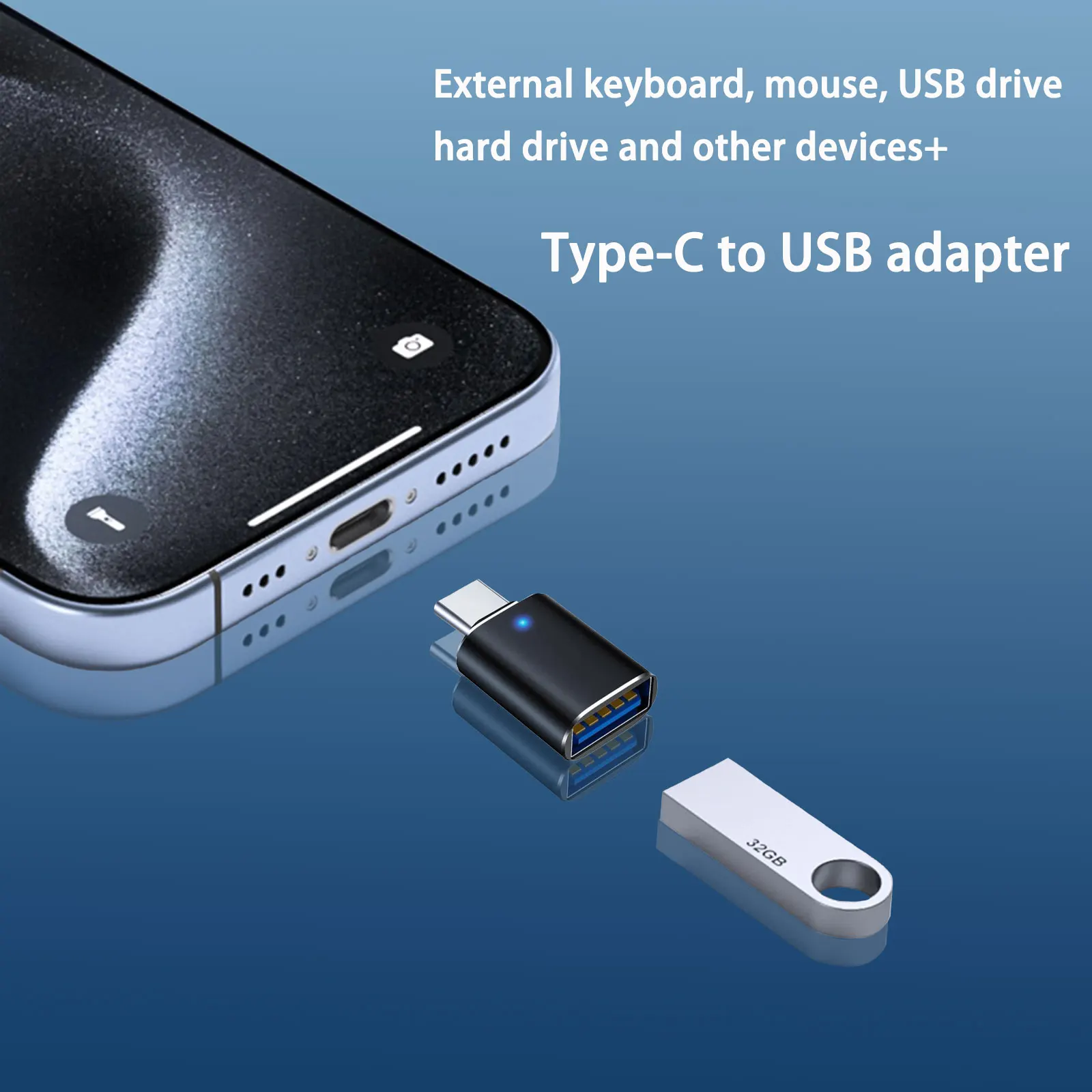 USB 3.0 OTG 어댑터 USB-C to USB A 변환기, 안드로이드 폰/태블릿용