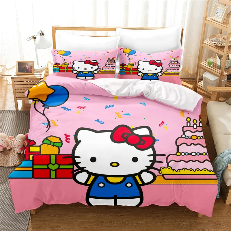 

Hello Kitty Duvet Cover Pink Pattern Children and Teenagers Gift Suitable for Girls Room Decoration Multiple Sizes Optional