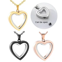 Glass Cremation Jewelry Necklace for Ashes Heart Memorial Lockets for Ashes Stainless Steel Keepsake Urn Ashes Pendants 4Colors 1
