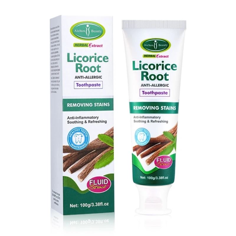 

Y1UF 100 г Отбеливающая зубная паста с корнем солодки Осветляет, удаляет пятна, освежает дыхание