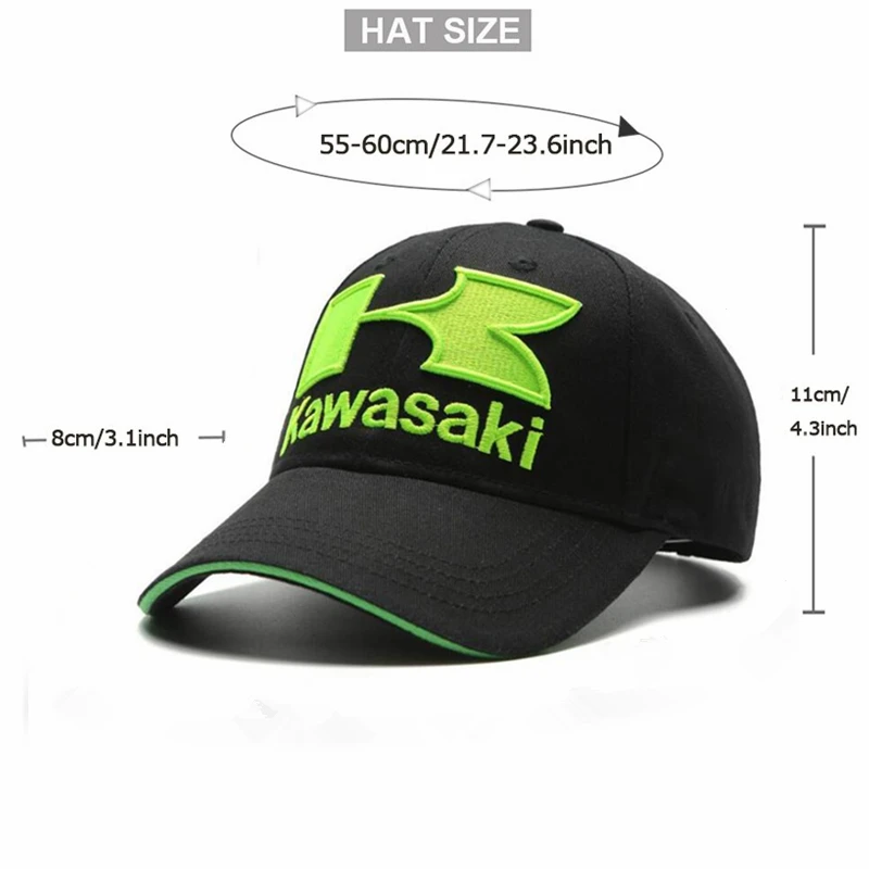 Kawasaki Genuine Men's and Women's Fashion Baseball Hat Embroidered Motorcycle Truck Driver Hat Dad Hat Racing Hat images - 6