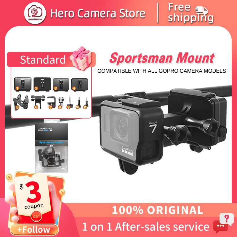 GoPro-Sportsman-Mount-for-Go-Pro-Hero12-11-10-9-8-black-action-camera ...