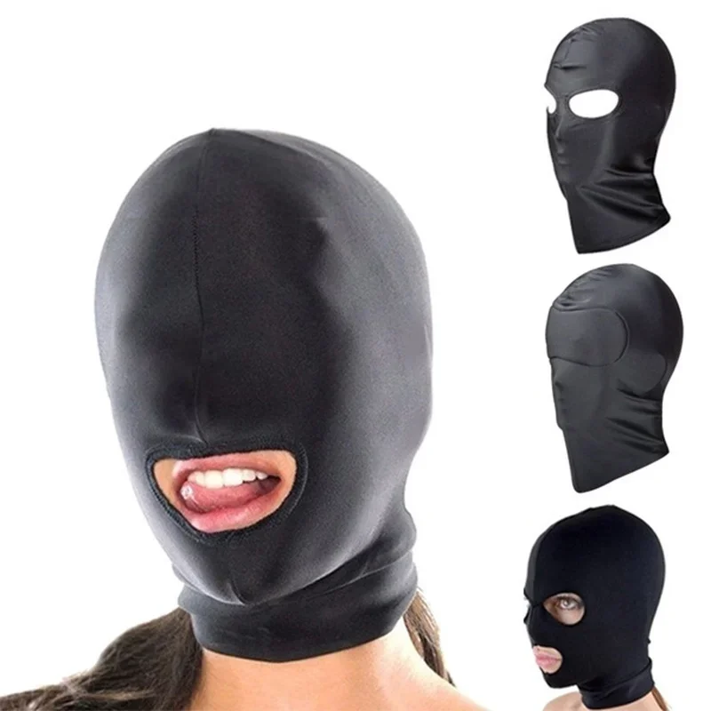 1/2/3 Hole Men Women Adult Spandex Balaclava Open Mouth Face Eye Head Mask Costume Slave Game Role Play balaclava mask