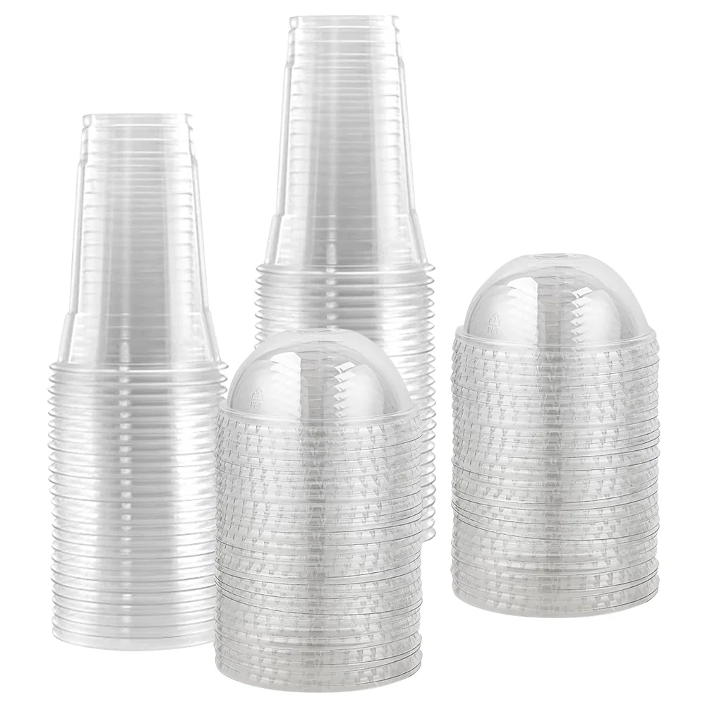 Glasses With Lid 50pcs 460/600ml Disposable Transparent Plastic Juice Yogurt Cups Milk Tea Juice Cold Drink Smoothie plastic cups