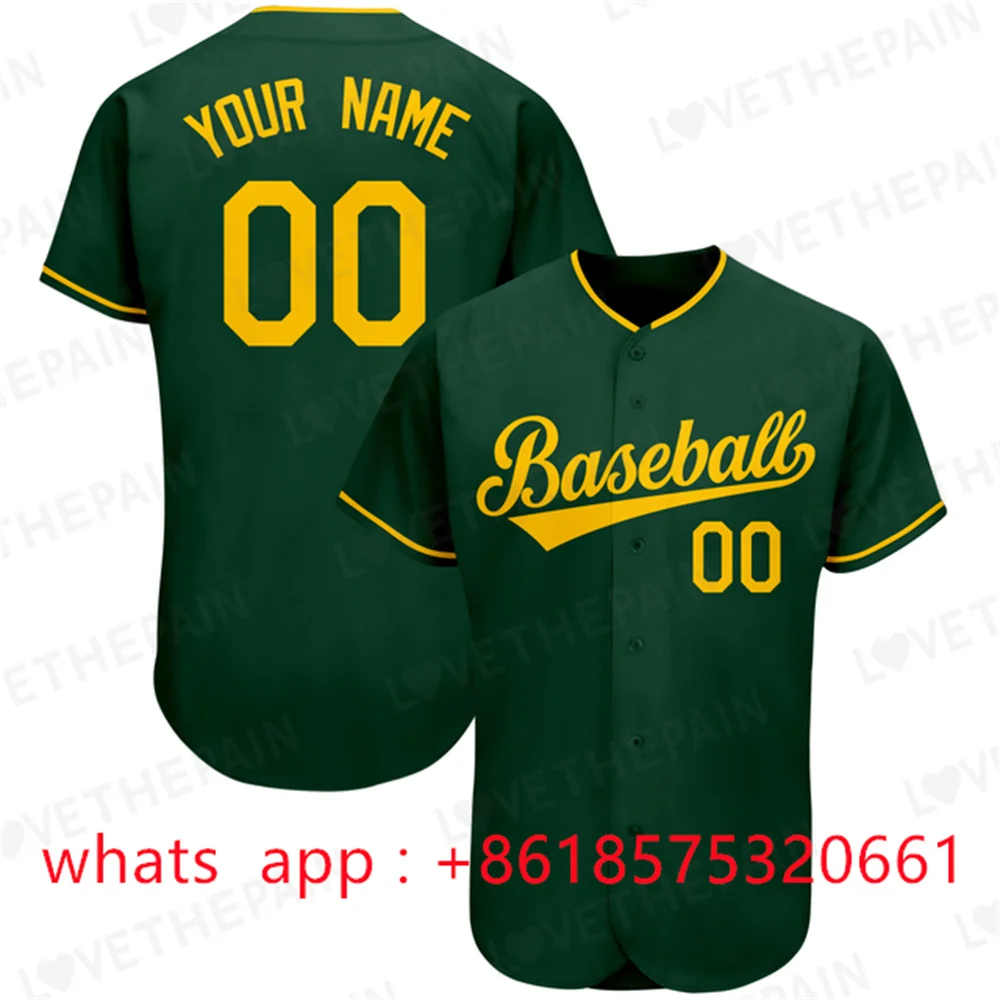 Stitched Baseball Jerseys Button Cardigan printing Name/Number Softball Game Training Clothes for Men