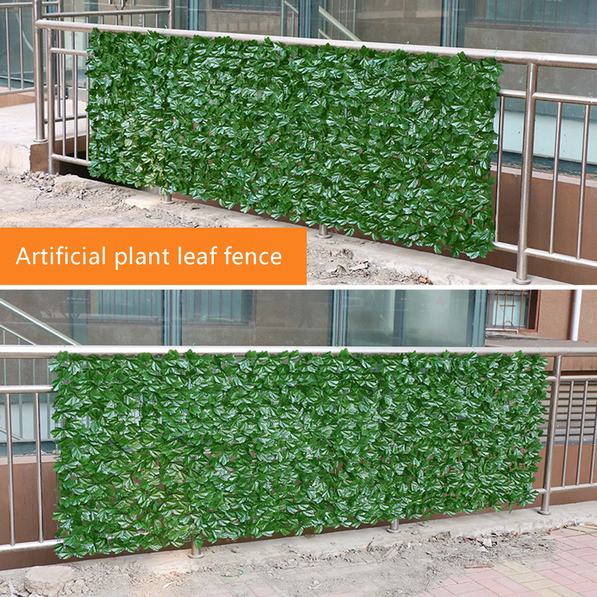 Artificial Greenery Privacy Screen Portable Outdoor Faux Leaf Fence Panel for Garden and Patio Decoration