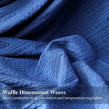 Simple&Opulence Winter Warm Blanket for Sofa 100% Cotton Tassels Throw Blankets for beds Soft Lightweight Pre-Washed Breathable 6