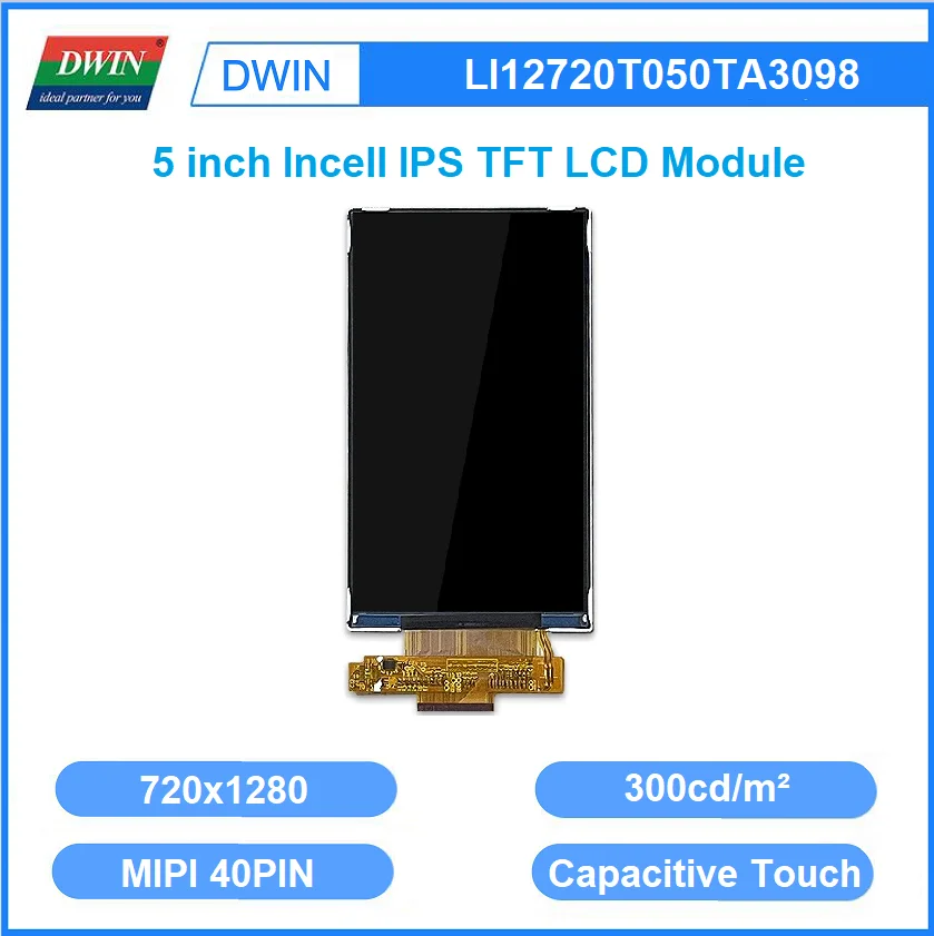 DWIN 5 Inch Incell IPS TFT LCD Display 720x1280 300 Bright MIPI 40PIN ...
