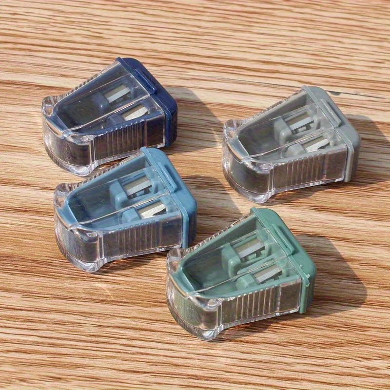 Random 5Pcs Double-Hole Pencil Sharpeners 2.0 Thick Core, Compact And Sharp, Can Be Cut Without Hands. Perfect For Office And Sc - 4