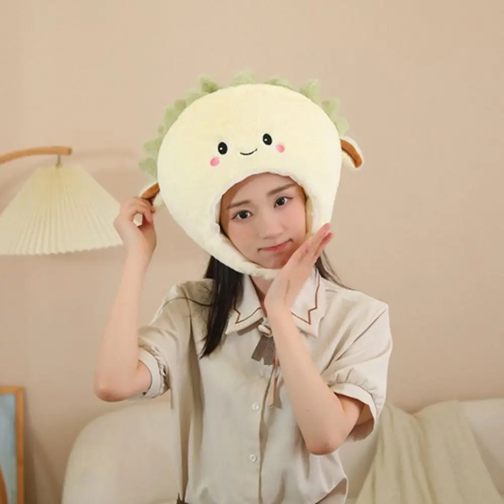 Novetly Cap Stuffed Doll Plush Durian Hat Warm Thick Plush Hat Toys Comfort Ins Durian Cap Car Decor