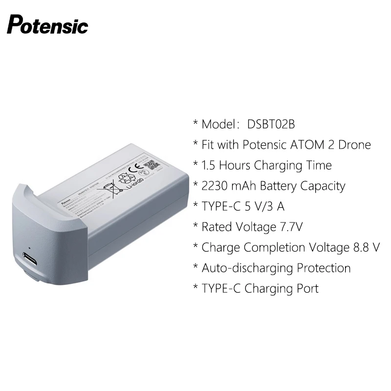 Batterie Drone Potensic ATOM 2 2230mAh 7.7V 32min Vol