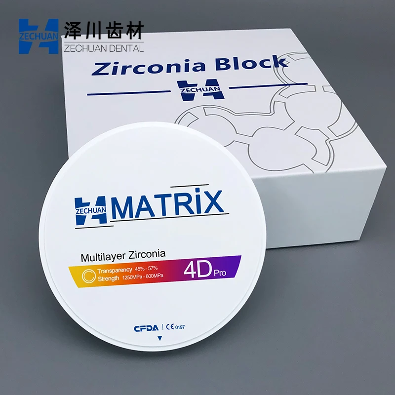 20mm ZECHUAN MATRIX 4D Pro Multilayer Zirconia Dental Ceramic Restoration Material 16 Colors 2