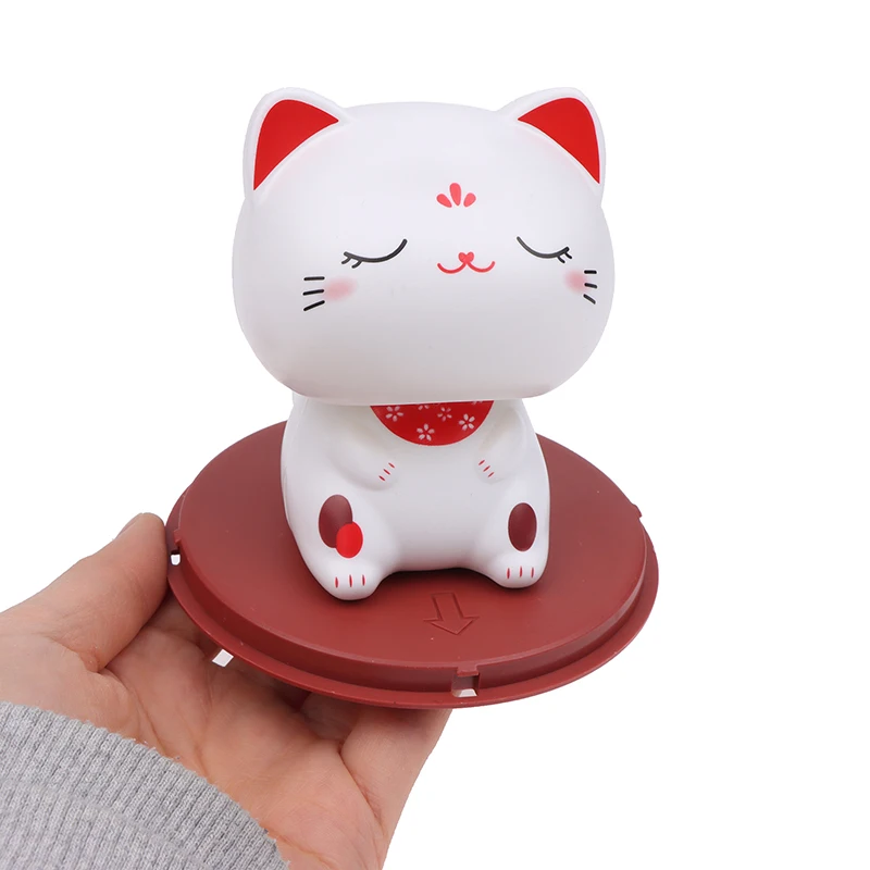 귀여운 태양열 발전 흔들리는 고양이 흔들리는 머리, 고양이 홈 데코, 흔들리는 고양이 장식, 자동차 장식 인형, 자동차 입상 장식